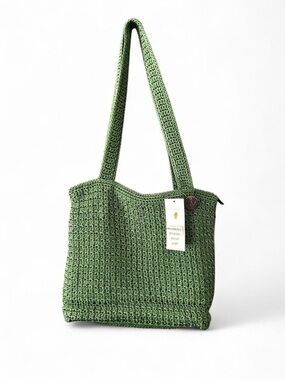 NWT The Sak Casual Classics Crochet Shoulder Bag Tote Julep Green